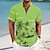 رخيصةأون قميص هاواي للرجال-مطبوعات غرافيك نخلة جوز الهند ستايل هاواي رجالي قميص الأماكن المفتوحة شارع فضفاض الصيف الربيع مرتفعة كم قصير أصفر, أزرق, أخضر S, M, L بوليستر قميص