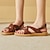 cheap Women&#039;s Flats-Women&#039;s Sandals Flats Platform Sandals Plus Size Daily Buckle Flat Heel Low Heel Round Toe Casual Comfort PU Ankle Strap Light Brown Black