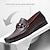 cheap Men&#039;s Slip-ons &amp; Loafers-Men&#039;s Classic Leather Loafers Metal Buckle