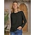 Недорогие Базовые плечевые изделия для женщин-женская блузка базовая однотонная базовая с круглым вырезом стандартная осенняя зеленая черная синяя темно-розовая хаки