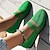 olcso Női lapos sarkú cipők-Női Lapos Kényelmes cipők Napi Lapos Kerek orrú Alkalmi Repülő szövés Papucs Világosbarna Zöld