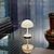 abordables Lámpara de mesa-Lámpara de mesa de aluminio con forma de seta, recargable, atenuación continua, interior, dormitorio, restaurante, bar, decoración, lámpara de ambiente tipo c