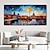 cheap Landscape Paintings-Hand Paint Maryland Baltimore City at Night Painting Canvas Room Wall Decoration Acrylic Wall Art