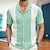 cheap Knit Polo Sweater-Men&#039;s Business Polo Golf Shirt Business Casual Lapel Short Sleeve Modern Office Color Block Button Front Summer Black Light Green Wine Business Polo
