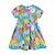 tanie Sukienki kwiatowe-Dzieci Dla dziewczynek Sukienka Graficzny Krótki rękaw Szkoła Na zewnątrz Codzienny Moda 100% bawełna Lato Wiosna 2-12 lat Niebieski