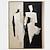 billiga Människomålningar-svart och beige abstrakt konstmålning handgjord svart och beige minimalistisk handmålad väggkonst abstrakt figur canvas målning konst abstrakt människor oljemålning modern väggkonst