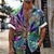 preiswerte Hawaiihemden mit Revers für Herren-Hawaii-Hemd mit 3D-Druck für Herren mit floralem Blattmuster, Outdoor-Urlaub, Strand, Sommer, Turndown-Kurzarm, weiß, blau, lila, S, M, L, Slub-Stoff