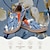 tanie Graficzne buty do druku-Damskie Adidasy Buty płaskie Wsuwane Drukuj buty Trampki wsuwane Codzienny Urlop Podróże Kwiaty Płaski obcas Urlop Codzienny Wygoda Spacery Płótno Mokasyny Niebieski