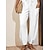 Χαμηλού Κόστους Γυναικεία Παντελόνια-Γυναικεία Παντελόνια Μείγμα Λινό / Βαμβάκι Πλαϊνές τσέπες Πλήρες μήκος Λευκό Ανοιξη καλοκαίρι
