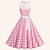 cheap Historical &amp; Vintage Costumes-Retro Vintage 1950s Dress A-Line Dress Swing Dress Midi Women&#039;s Halter Plaid Checkered Gingham Date Dress