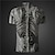 olcso férfi gombos polók-Csontváz Férfi Szubkulturális 3D Nyomtatott POLO trikó Parti Utca Vakáció Mlječna vlakna Rövid ujjú Térfogatcsökkenés Pólóingek Sárga Szürke Nyár S M L Mikroelasztikus Lapel Polo