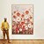 preiswerte Blumen-/Botanische Gemälde-handgemaltes 3D-Ölgemälde mit rosa abstrakten blühenden Blumen auf Leinwand, Geschenk, Wohnzimmer, Wandkunst, strukturierte Pflanzengemälde