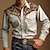 cheap Men&#039;s Western Shirts-Floral Vintage western style Men&#039;s Shirt Western Shirt Outdoor Street Casual Daily Fall &amp; Winter Turndown Long Sleeve Black Blue Brown S M L Shirt