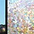 abordables Pegatinas de pared-Parche de vidrio electrostático de media luna colorido refractivo de pvc, parche de ventana sin adhesivo, flor de ventana de vidrio extraíble 45*100cm