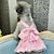 abordables Ropa para perro-vestido de gasa de seda simulada vestido con perro cepillo de baño gato perro vestido de pelo cubo corgi bagel chenery mariposa vestido de boda perla teddy