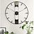 رخيصةأون ديكور الحائط-ساعة حائط كبيرة فاخرة بتصميم عصري ساعات حائط صامتة ديكور منزلي ساعات معدنية سوداء ديكور غرفة المعيشة