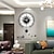 abordables Detalles para la pared-Reloj de pared moderno en blanco y negro, péndulo de diseño hueco 3d, puntero de metal silencioso, reloj colgante redondo, decoración de pared para sala de estar, 35 43 50 cm