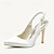 baratos Sapatos de Noiva-Mulheres Sapatos De Casamento Slingback Sapatos de noiva Presilha Salto Agulha Dedo Apontado Plataforma Básica Cetim Branco Marfim Prateado