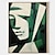 رخيصةأون لوحات تجريدية-لوحة زيتية مصنوعة يدويًا من القماش لتزيين الجدران، شخصية تجريدية باللون الأخضر والأبيض لديكور المنزل، لوحة ملفوفة بدون إطار وغير ممتدة