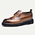 voordelige Heren Oxfordschoenen-Volle brogue derbyschoenen voor heren in cognacbruine, geklede schoenen van premium leer