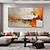 preiswerte Abstrakte Gemälde-Handbemaltes abstraktes orangefarbenes minimalistisches Ölgemälde auf Leinwand, original moderne strukturierte Wandkunst, individuelles, prägnantes Gemälde, großes Wohnzimmer, Heimdekoration, ohne