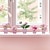 preiswerte Künstliche Blumen &amp; Vasen-5-teiliges rosa Kunstblumentopf-Set: stilvolle und lebendige Kunstpflanzen, perfekt, um Ihrem Raum einen Farbtupfer hinzuzufügen