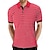 cheap Classic Polo-Men&#039;s Golf Shirt Golf Polo Work Casual Lapel Short Sleeve Basic Modern Stripes Button Spring &amp; Summer Regular Fit Black Red Navy Blue Blue Gray Golf Shirt