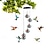 Χαμηλού Κόστους πουλιά στην πίσω αυλή και άγρια ζωή-τροφοδότης κολίβρι με κουδούνισμα, τροφοδότες κολιμπρί από φυσητό γυαλί για υπαίθρια κρεμάστρα, 6 σταθμοί σίτισης, μοναδική διακόσμηση κήπου, δώρα κολιμπρί