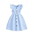 cheap Dresses-Fresh Striped Flying Sleeve V-Neck Waist-Tied Dress For Party Outdoor Casual Fashion