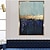 Недорогие Абстрактные картины-100% ручная роспись большого размера, золотая фольга, синий холст, картина маслом для декора комнаты, современная 100% ручная работа, абстрактная картина без рамки
