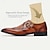 abordables Oxfords Homme-chaussures à sangle de moine pour hommes boucle brogue en cuir beige marron noir
