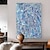 billige Abstrakte malerier-håndmalt jackson pollock abstrakt illustrasjon maleri blå hvite linjer lerret maleri for stuevegg (ingen ramme)