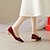olcso Esküvői cipők-Női Esküvői cipők Slip-Ons Ruha cipő Esküvő Új Év Menyasszonyi cipők Vaskosabb sarok Erősített lábujj Elegáns Divat minimalizmus Fordított bőr Papucs Piros