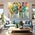 cheap Floral/Botanical Paintings-Handmade Oil Painting Canvas Wall Art Decoration Modern Abstract Flowers Plants for Living Room Home Decor Rolled Frameless Unstretched Painting