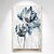 levne Květinové či botanické obrazy-velký originál 2 sady květina olejomalba na plátně modrá šedá textura nástěnná výzdoba abstraktní květinová malba domácí nástěnná malba moderní výzdoba obývacího pokoje