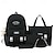 cheap Backpacks &amp; Bookbags-Men&#039;s Backpack School Bag Bookbag Functional Backpack School Daily Color Block Nylon Large Capacity Zipper Black / White Black White