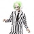 abordables Perruques de déguisement-Betelgeuse 2 – perruque de cosplay courte et moelleuse pour hommes, perruque chauve de clown ondulée pour fête d&#039;halloween, perruques de costume pour adultes
