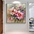 זול ציורי פרחים/צמחייה-פרחים מצוירים ביד ציור שמן על בד אמנות קיר גדול מופשט ורוד פרחוני ציור מינימליסטי אמנות ציור מותאם אישית סלון עיצוב הבית ללא מסגרת