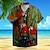 رخيصةأون قميص هاواي للرجال-حيوان عصفور النباتات العطلة ستايل هاواي رجالي قميص الأماكن المفتوحة ستايل هاواي مناسب للعطلات الصيف طوي كم قصير أصفر أزرق بني S M L قميص