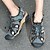 ieftine Sandale Bărbați-Bărbați Sandale Sandale plate Sandale de Sport Drumeții Plimbare Casual Stiluri de Plajă PU Anti-Alunecare Bandă elastică Maro Deschis Maro Închis Negru Toamnă