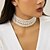olcso Nyakláncok-Rakott nyakláncok Gyöngy Női Elegáns Luxus Többrétegű Bájos Kör Nyakláncok Kompatibilitás Esküvő Parti Diákbál