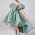 Χαμηλού Κόστους Φορέματα για πάρτι-Παιδιά Κοριτσίστικα Φόρεμα για πάρτυ Συμπαγές Χρώμα Κοντομάνικο Ειδική Περίσταση Πριγκίπισσα Πολυεστέρας Φόρεμα για πάρτυ Καλοκαίρι Άνοιξη 3-12 χρόνια Ανθισμένο Ροζ Πράσινο του τριφυλλιού