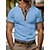 billiga Casual T-shirts för män-Herr Waffle Henley Shirt T-tröja Ensfärgat Henley Utomhus Ledigt Kortärmad Knapp Kläder Mode Designer Bekväm