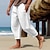cheap Linen Pants-Men&#039;s Linen Pants Trousers Summer Pants Drawstring Elastic Waist Plain Comfort Breathable Full Length Casual Daily Holiday Fashion Classic Style White Blue