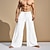 cheap Linen Pants-Men&#039;s Linen Pants Trousers Summer Pants Pocket Split Straight Leg Solid Color Comfort Breathable Ankle-Length Daily Holiday Fashion Streetwear Black White Inelastic