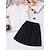 cheap Sets-2 Pieces Kids Girls&#039; Solid Color Crewneck Dress Suits Set Sleeveless Fashion School 7-13 Years Summer White