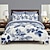 cheap Duvet Cover Sets-Retro Floral Duvet Cover Set Blue Thickened Brushed Fabric Double Bed Single Bed Warm Floral Bed Set 2-piece Set 3-piece Set Light and Soft Short Plush Set