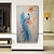 お買い得  花/植物画-手作りのオリジナル青い鳥の油絵キャンバス動物の壁アート装飾厚い質感の抽象的な羽の絵画家の装飾用ストレッチフレーム付き/内側のフレームなしの絵画