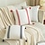 abordables Tendencias en cojines-Funda de almohada decorativa de estilo lineal, borla bordada roja para jardín, patio, dormitorio, sala de estar, sofá, silla