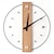 זול קישוטי קיר-שעון קיר פשוט נורדי מודרני עץ מלא מרובע אילם שעון עגול סלון חדר שינה שעון קיר דקורטיבי 40 50 ס&quot;מ